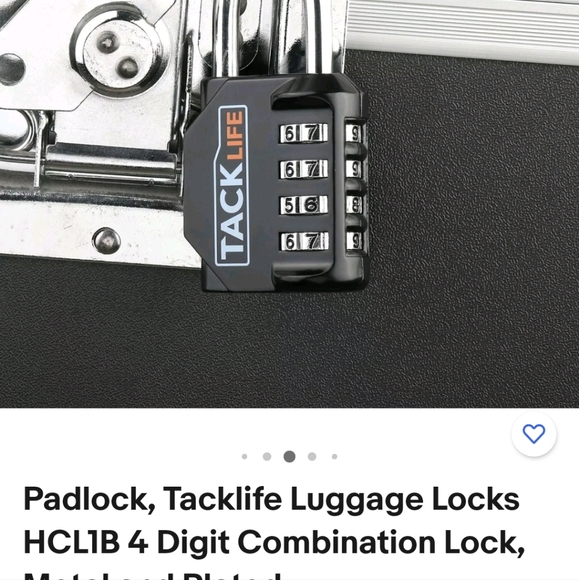 BNIB Padlock Tacklife Luggage Locks HCL1B 4 Digit Combination Lock - Picture 3 of 7